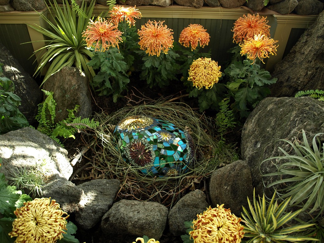 Dragon Egg Surrounded by Coral Reef Mums Dragon Egg Surrounded by Coral Reef Mums