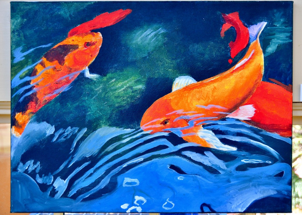 Painting of Koi by Shaelyn Harris